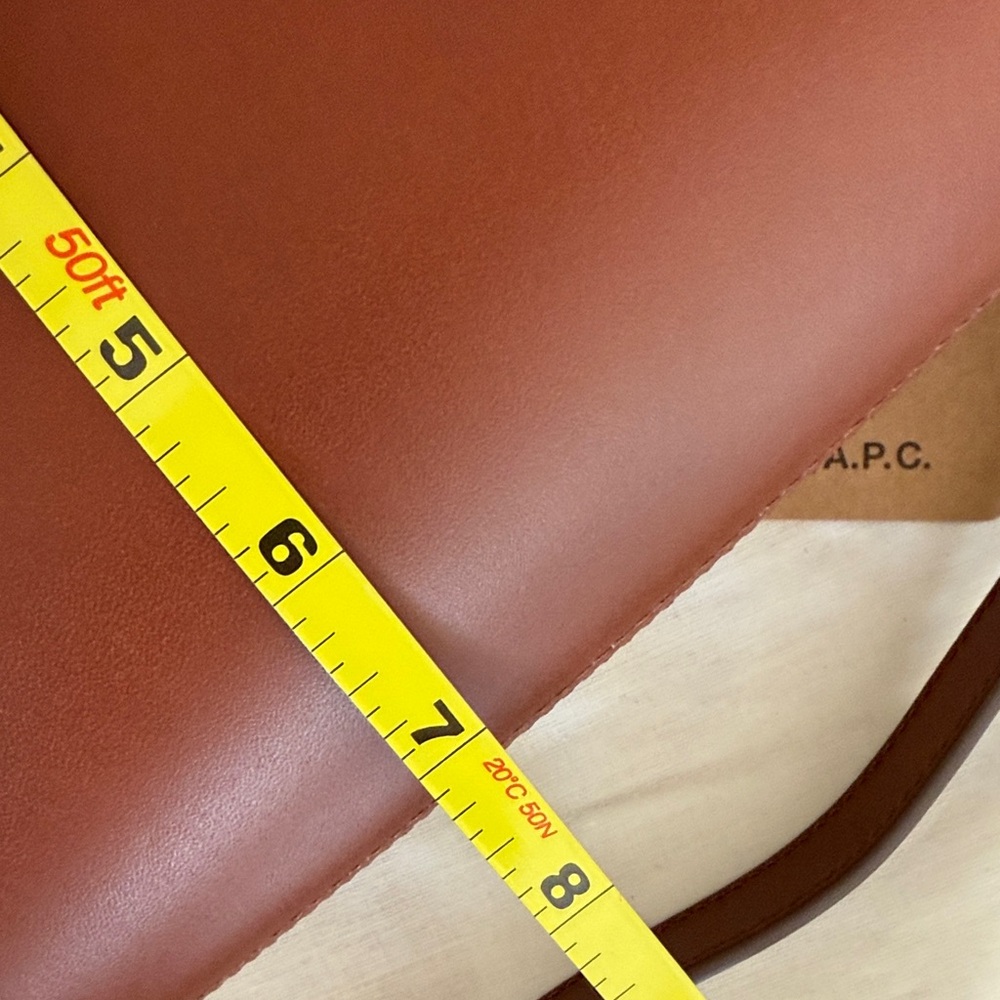 A.P.C. Tan Leather Demi Luna (Half Moon) Crossbody Bag NWT - Picture 9 of 11